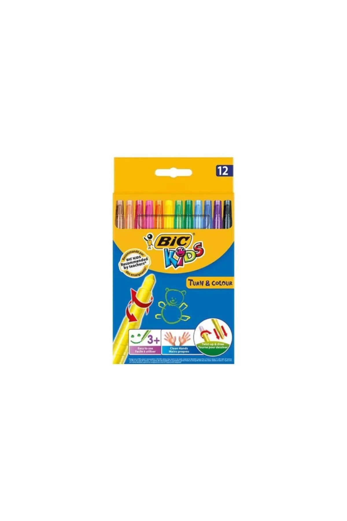 Bic Çevirmeli Mum Boya 12 Renk