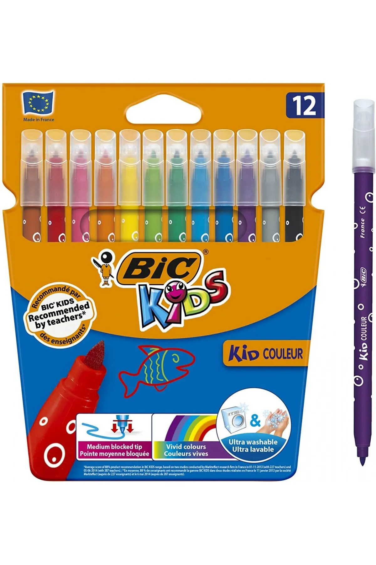 Bic Kids Kid Couleur Ultra Yıkanabilir 12'li Keçeli Boya Kalemi Bic Kids Kid Couleur Ultra Yıkanabilir 12'li Keçeli Boya Kalemi