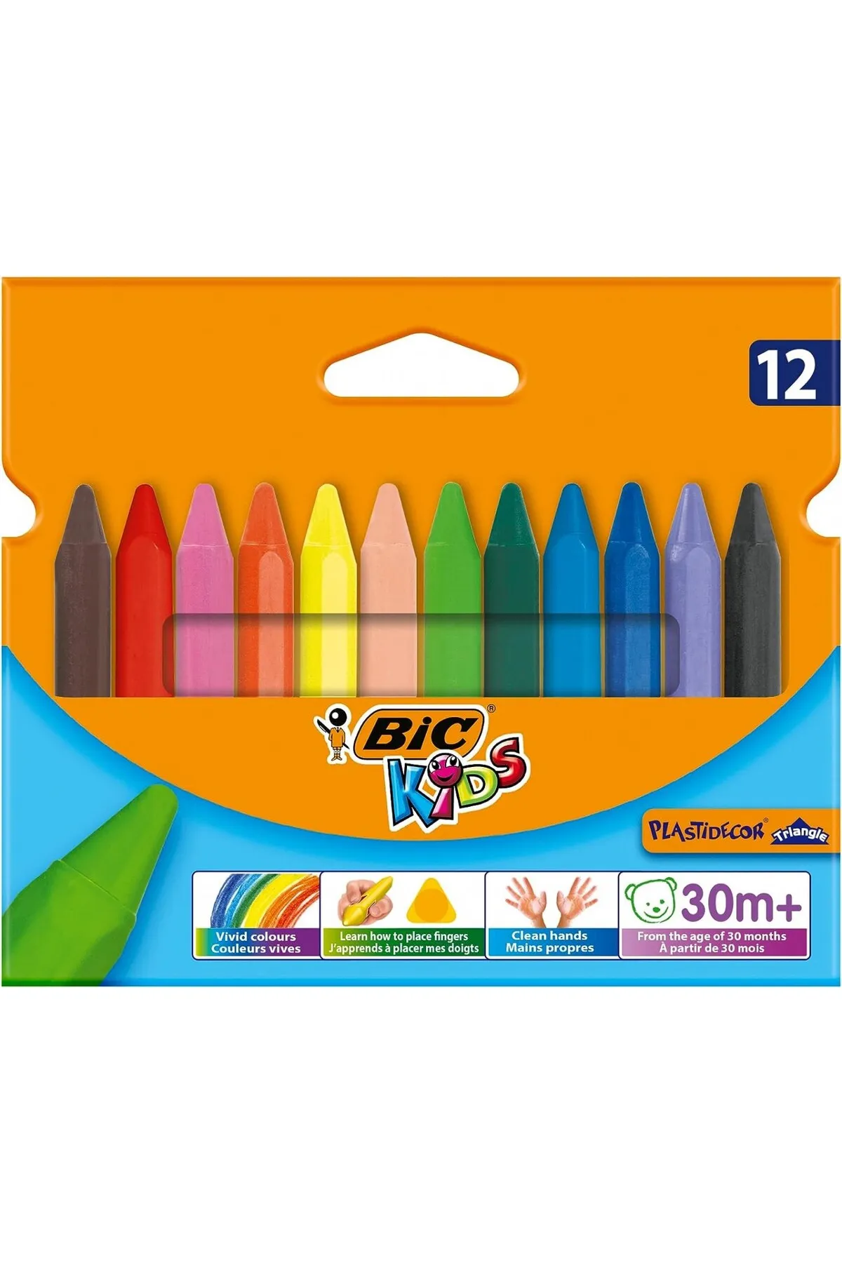 Bic Kids Plastidecor 12'li Jumbo Üçgen Mum Pastel Boya Bic Kids Plastidecor 12'li Jumbo Üçgen Mum Pastel Boya