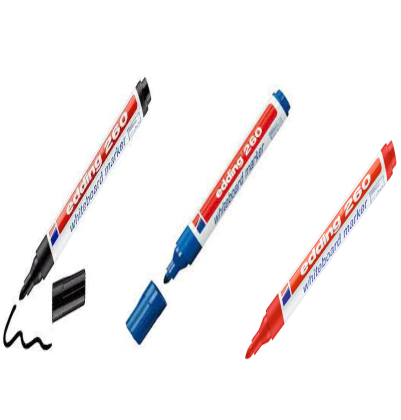 Edding 260 Kırmızı & Mavi & Siyah  3 Adet Kalem Edding 260 Kırmızı & Mavi & Siyah  3 Adet Kalem