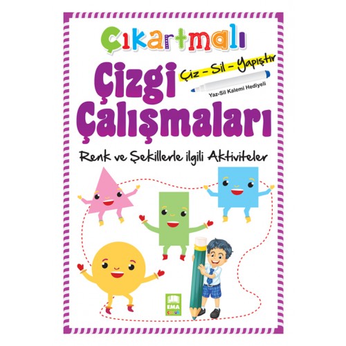 Ema Yayınları Çıkartmalı Çizgi Çalışmaları Renkler Ve Şekiller