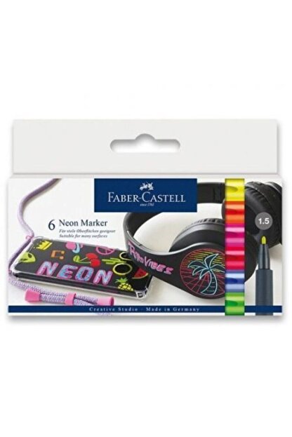 Faber Castell Neon 1,5mm 6 Renk Vip Model Markör Kalem Faber Castell Neon 1,5mm 6 Renk Vip Model Markör Kalem