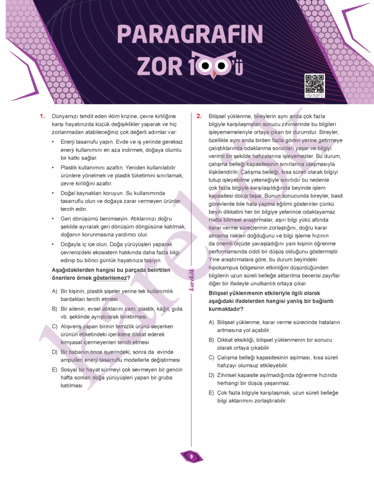 Karekök Yayıncılık Paragrafın Zor 100'ü