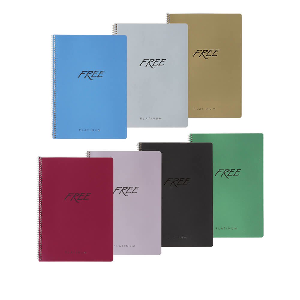 Keskin  Free Platinum A5 80 Yp Kareli Plastik Kapak Spiralli Defter