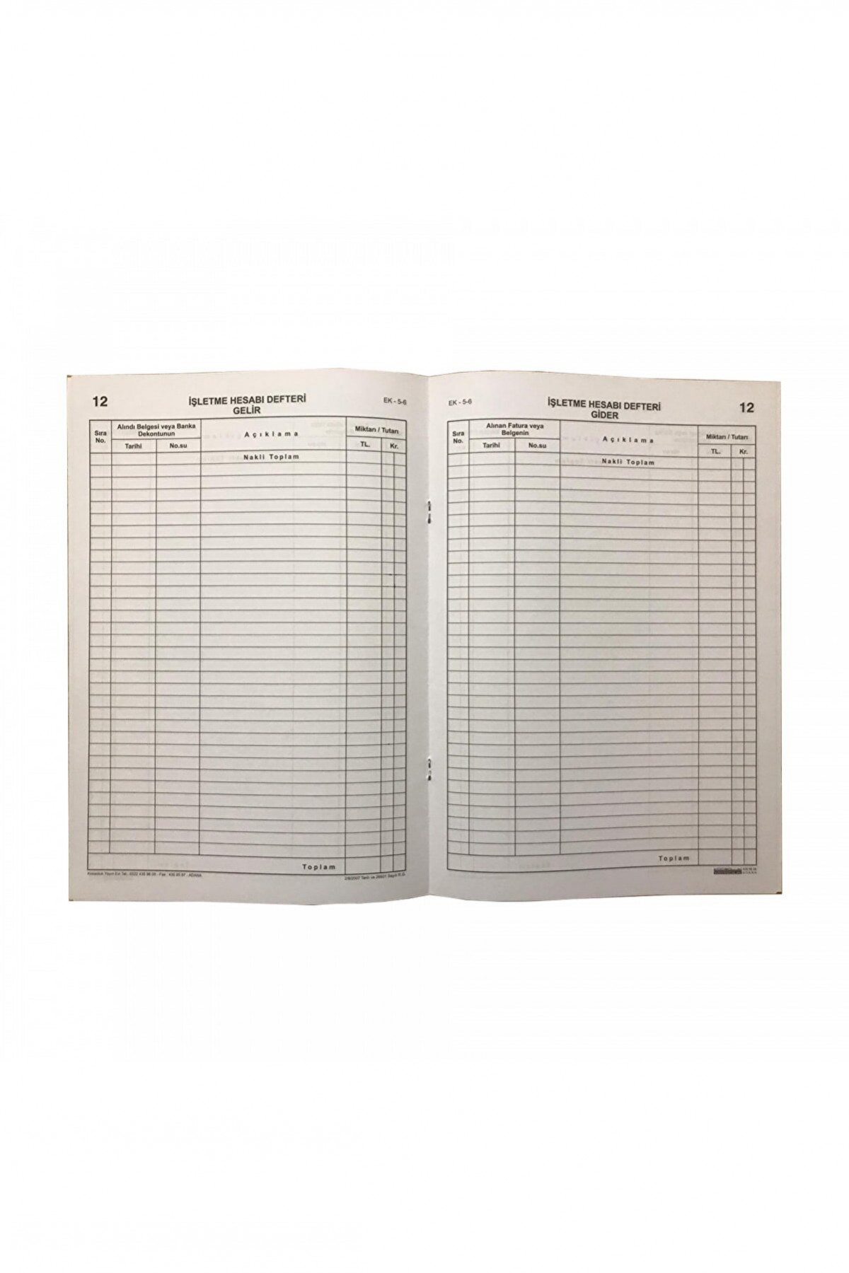 Kocaoluk İşletme Hesabı Gelir-gider Defteri Karton Kapak Kocaoluk İşletme Hesabı Gelir-gider Defteri Karton Kapak