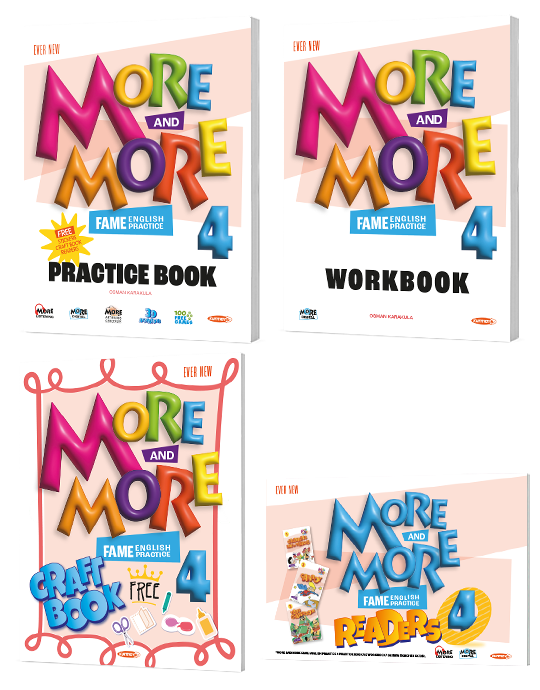 Kurmay 4.Sınıf  More&More Practıce Book & Workbook & Readers & Craft Book (4 Lü Set)