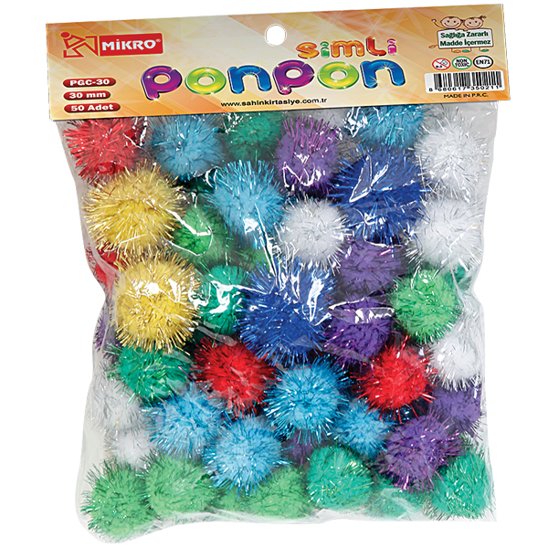 Mikro Simli Ponpon (10 Mm & 50 Adet ) Mikro Simli Ponpon (10 Mm & 50 Adet )