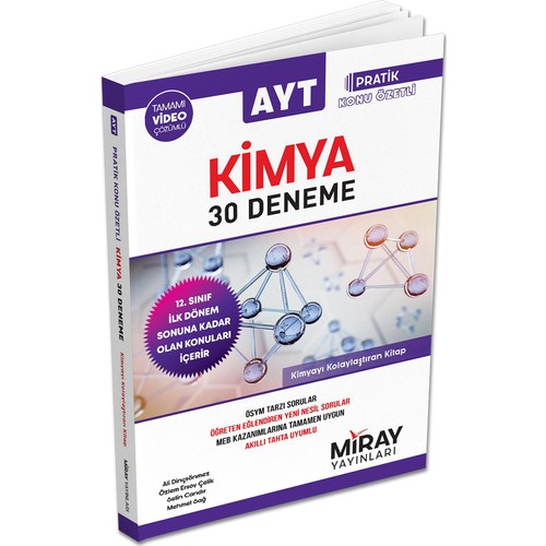 Miray Yayınları Ayt 30 Kimya Deneme (1.dönem Konuları)