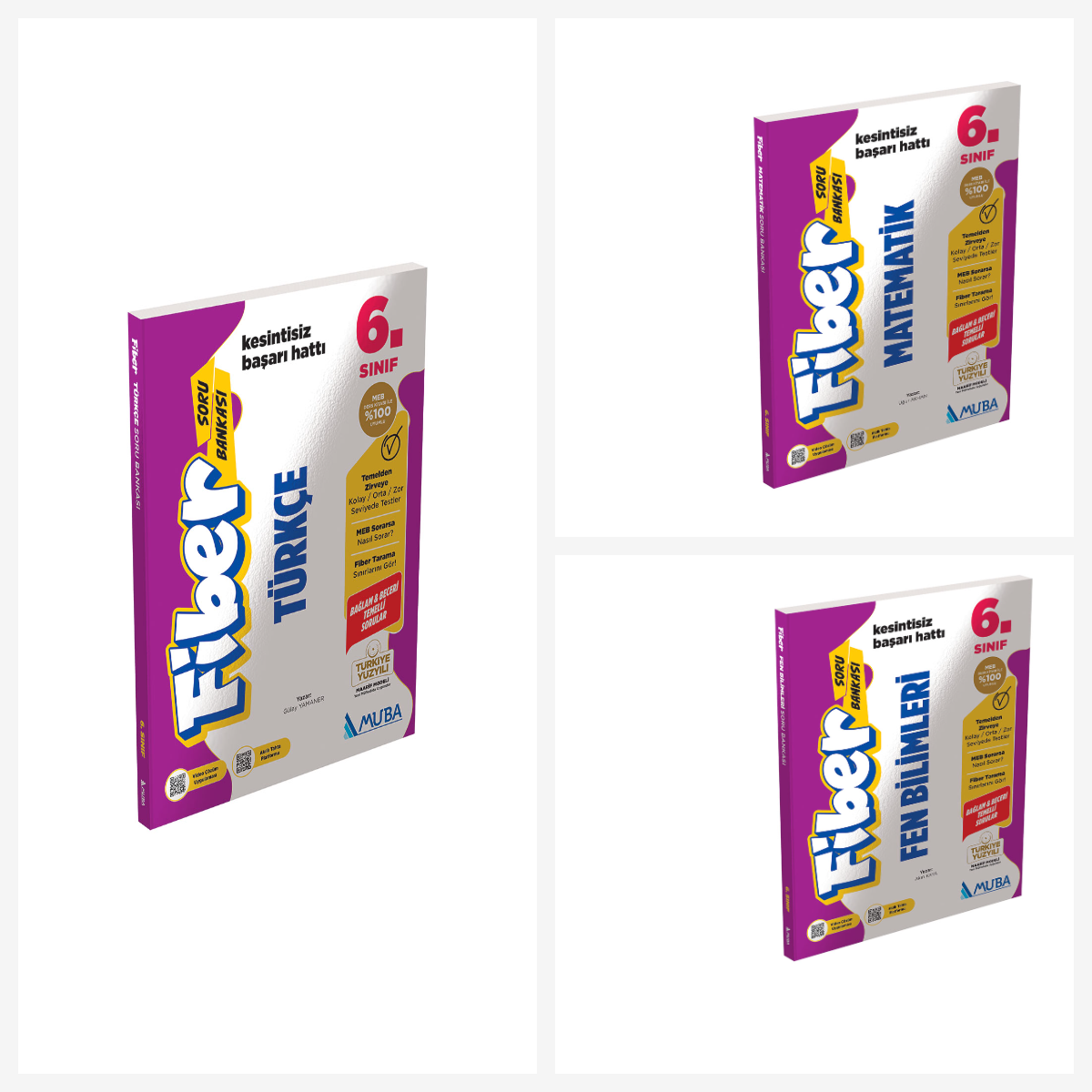 Muba 6.Sınıf Türkçe+Matematik+Fen Fiber Soru Bankası