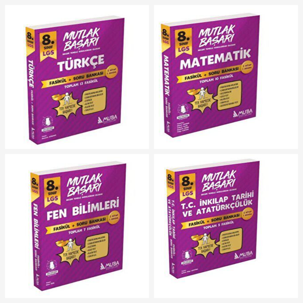 Muba Lgs Türkçe & Matematik & Fen & İnkılap Fasikül+ Soru Bankası