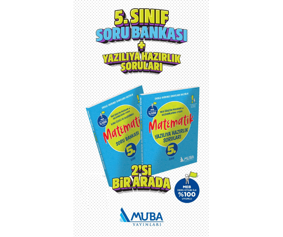 Muba Yayınları 5. Sınıf Matematik Soru Bankası + Yazılıya Hazırlık Soruları 2'Si 1 Arada