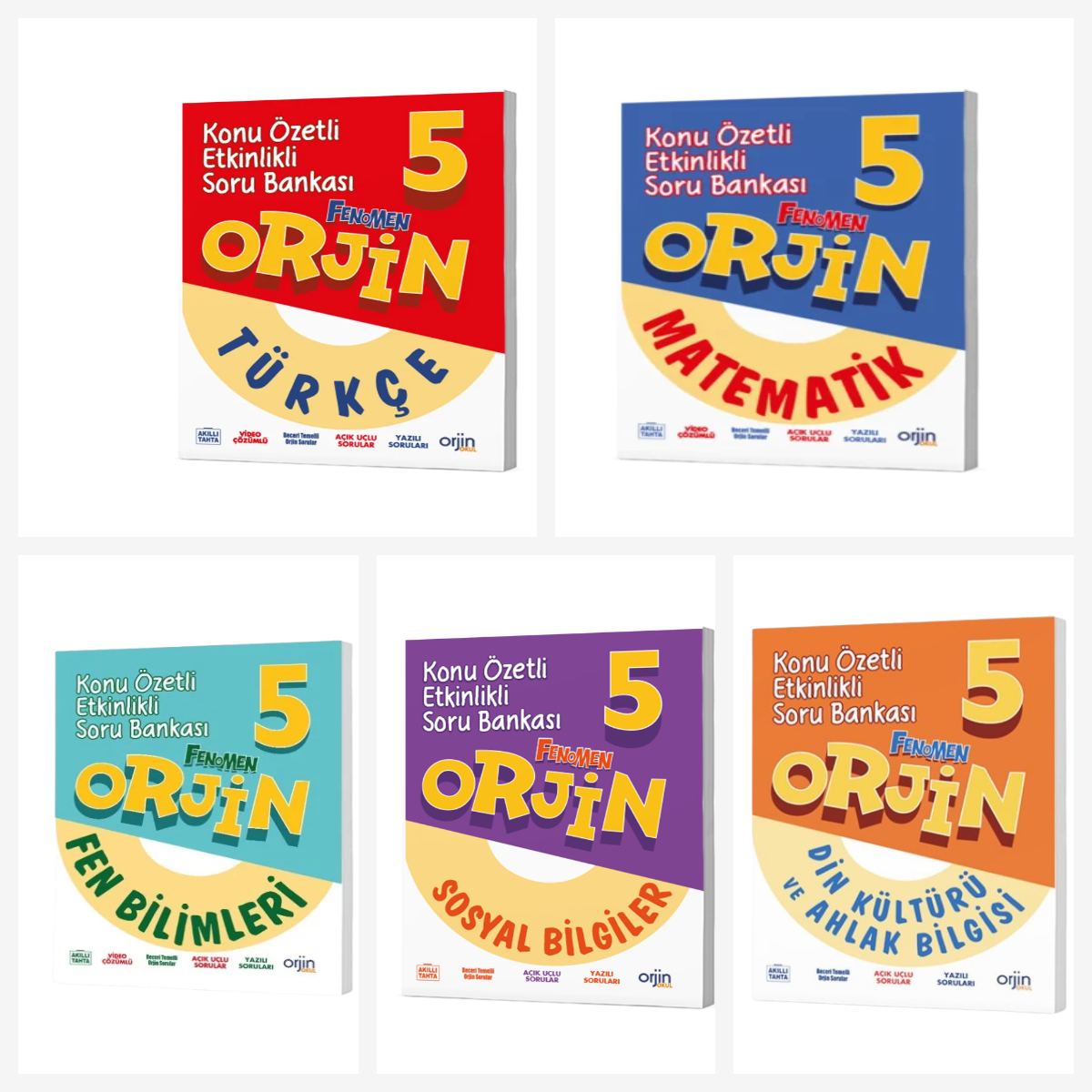 Orjin 5. Sınıf  Soru Bankası Set ( Türkçe & Matematik & Fen & Sosyal & Din)