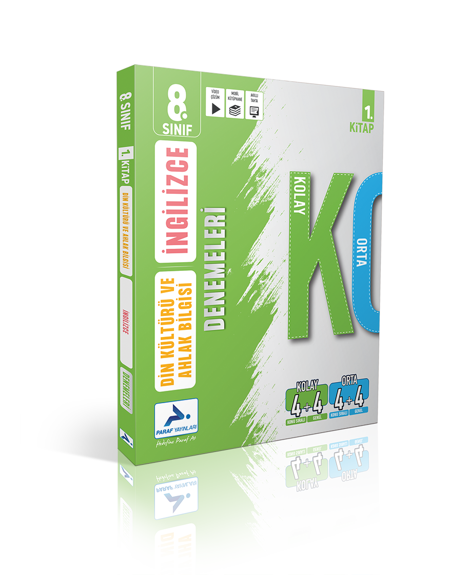 Paraf  8. Sınıf İngilizce - Din Kültürü Kolay Orta Branş Deneme