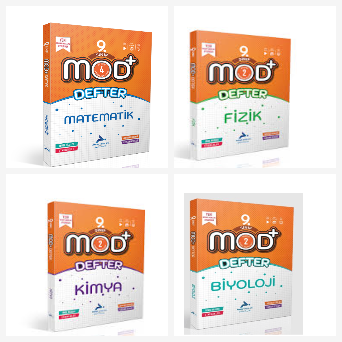 Paraf 9. Sınıf Sayısal Mod Defter Set (Matematik & Fizik & Kimya & Biyoloji) Paraf 9. Sınıf Sayısal Mod Defter Set (Matematik & Fizik & Kimya & Biyoloji)
