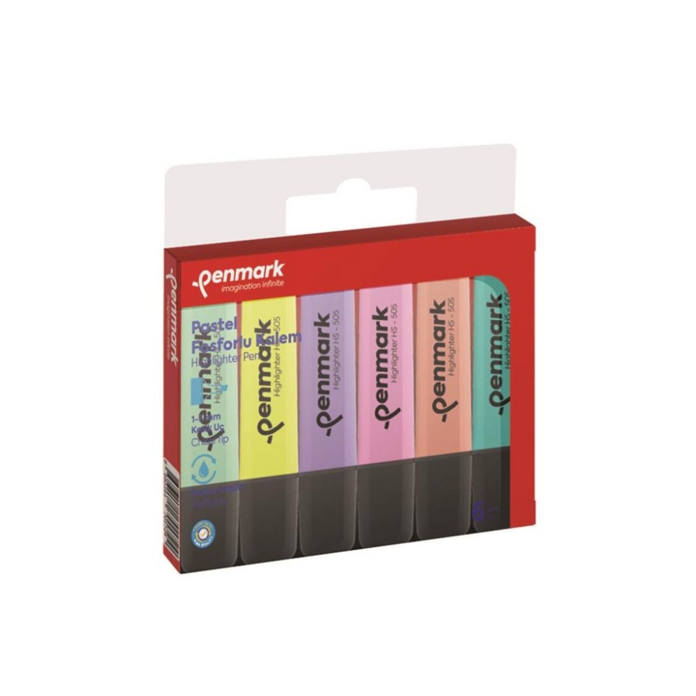 Penmark Pastel Fosforlu Kalem 6'lı Penmark Pastel Fosforlu Kalem 6'lı
