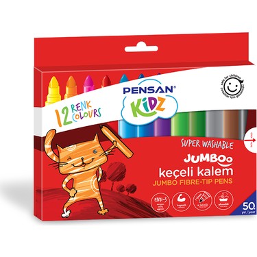 Pensan Kidz Jumbo Keçeli Boya Kalemi 12 Renk Pensan Kidz Jumbo Keçeli Boya Kalemi 12 Renk