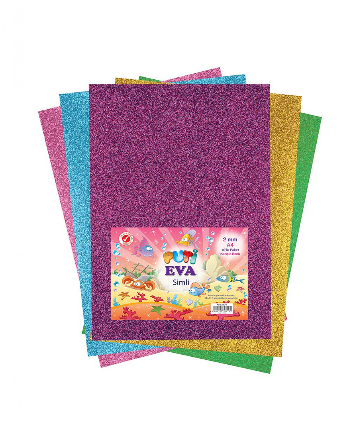 Puti A4 Simli Eva Onlu Karışık Renk Puti A4 Simli Eva Onlu Karışık Renk