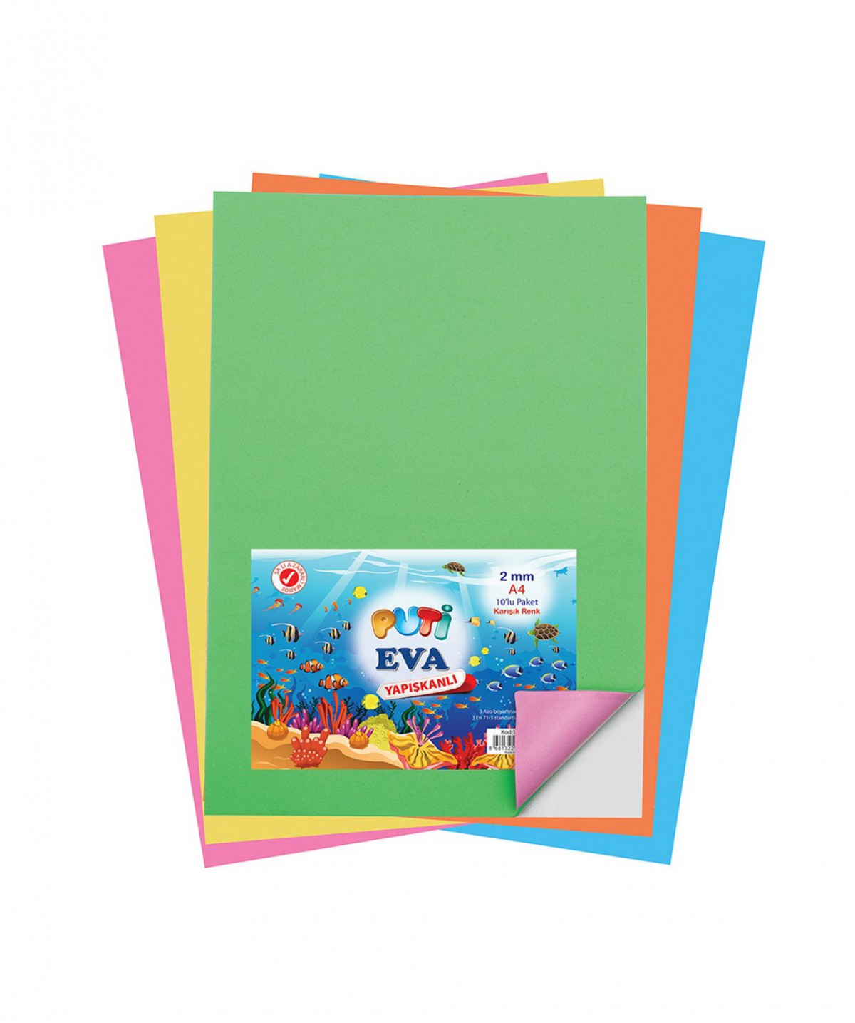 Puti A4 Yapışkanlı Eva 10 Lu Karışık Renk Puti A4 Yapışkanlı Eva 10 Lu Karışık Renk