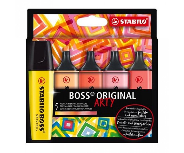 Stabilo Boss Arty Sıcak Renkler İşaretleme Kalem Seti 5'li