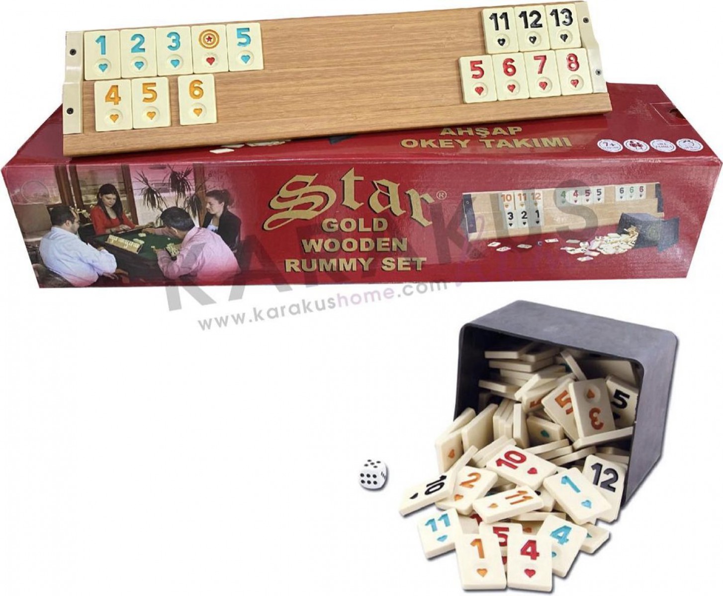 Star Gold Ahşap Okey Takımı Star Gold Ahşap Okey Takımı