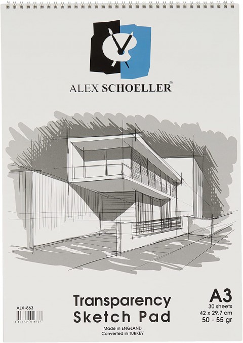 Alex Schoeller Eskiz Blok Spiralli A3 50/55gr. 30 Yaprak