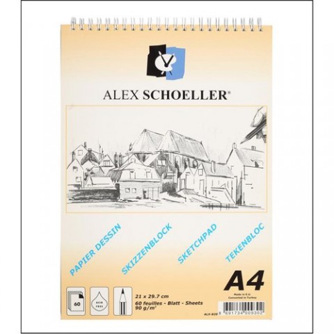 Alex Schoeller Eskiz Blok Spiralli A4 90 Gr 60 Yaprak