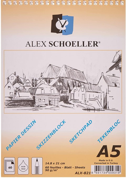 Alex Schoeller Eskiz Blok Spiralli A5 90 Gr 60 Yaprak