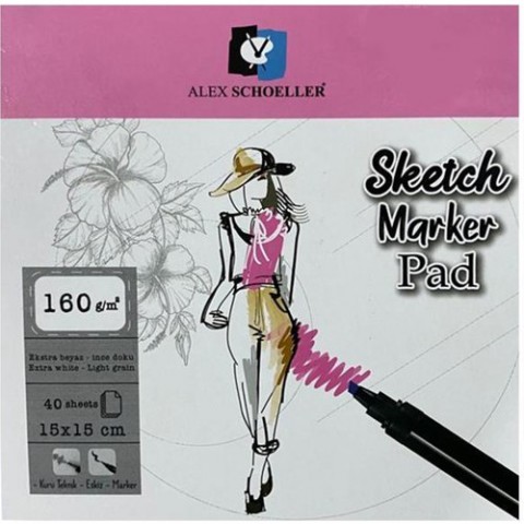 Alex Schoeller Sketch Marker Pad 15x15 160 Gr