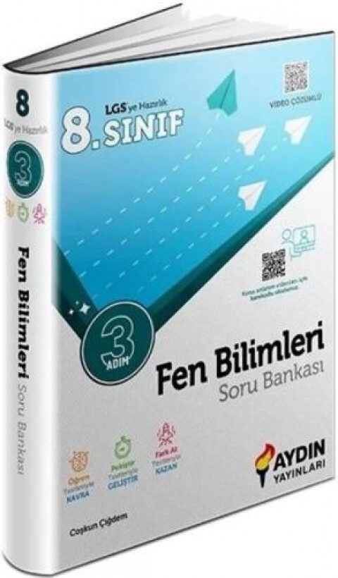 Aydın Yayınları   8. Sınıf Fen Bilimleri Üç Adım Soru Bankası