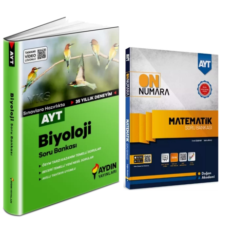 Aydın Yayınları  Ayt  Biyoloji  & On Numara Matematik  Soru  Bankası