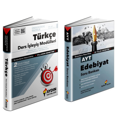 Aydın Yayınları    Tyt Türkçe Ders İşleyiş Modülü & Ayt Edebiyat Soru  Bankası