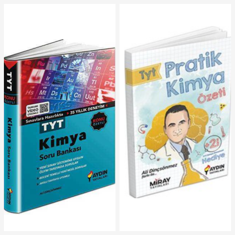 Aydın Yayınları Tyt Kimya Konu Özetli Soru Bankası & Tyt Pratik Kimya Özeti Cep Kitabı