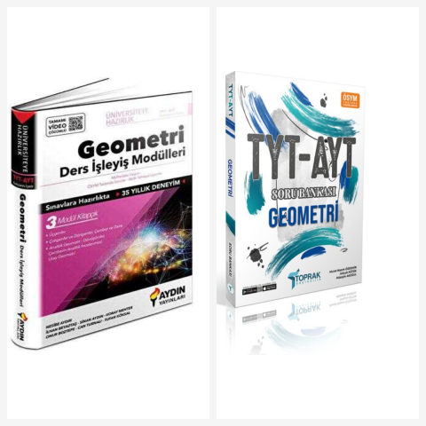 Aydın Yayınları Üniversiteye Hazırlık Tyt - Ayt Geometri Ders İşleyiş Modülleri & Toprak Tyt-ayt Geometri Soru Bankası