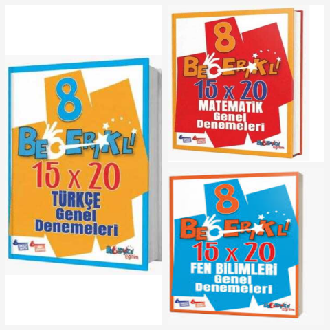 Becerikli Eğitim 8. Sınıf Türkçe & Matematik & Fen 15x20 Genel Denemeleri