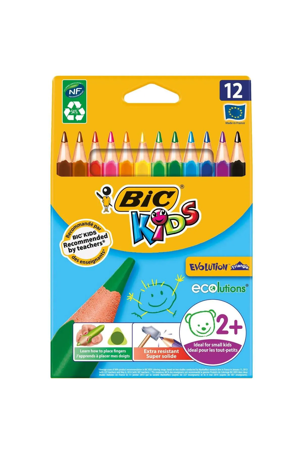 Bic Evolution Üçgen Jumbo Boya Kalemi 12 Renk