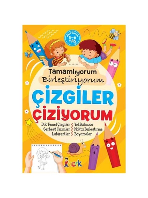 Bıcırık Tamamlıyorum Birleştiriyorum Çizgiler Çiziyorum Boyama Kitabı