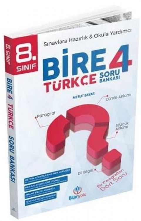 Bilimyolu Yayınları 8.sınıf Türkçe  Bire 4 Soru Bankası