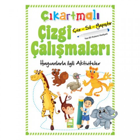 Ema Yayınları Çıkartmalı Çizgi Çalışmaları Hayvanlar