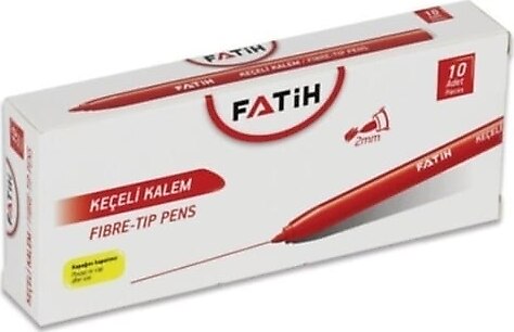Fatih Ofis Tipi Kırmızı Keçeli Kalem 10'lu