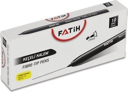 Fatih Ofis Tipi Siyah  Keçeli Kalem 10'lu