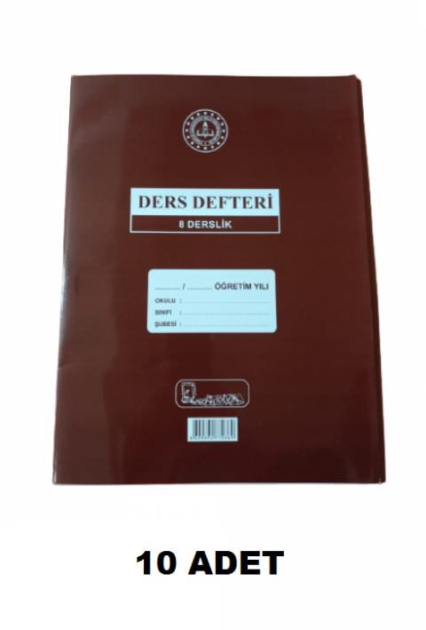 Kocaoluk 8 Derslik Yoklama Fişsiz Sınıf Defteri (10 Adet)