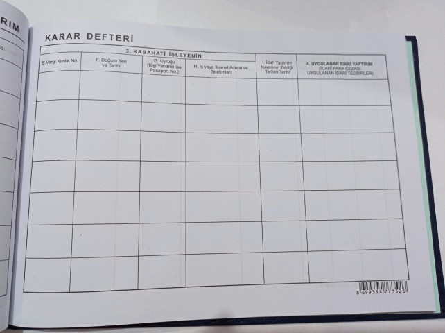 Kocaoluk İdari Yaptırım Karar Defteri Kocaoluk İdari Yaptırım Karar Defteri