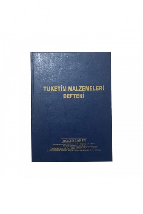 Kocaoluk Tüketim Malzemeleri Defteri Kocaoluk Tüketim Malzemeleri Defteri