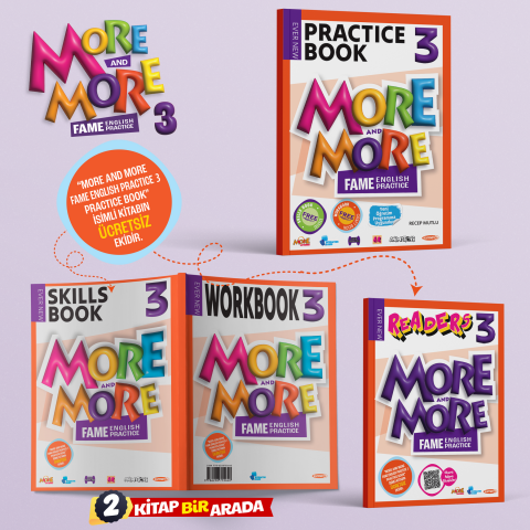 Kurmay 3.Sınıf  MORE&MORE PRACTICE BOOK + WORKBOOK & SKILLS BOOK + READERS (3 LÜ SET)