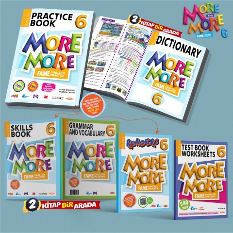 Kurmay 6.Sınıf More&More Practıce Book Seti (3 Kitap) + Test Book Worksheets