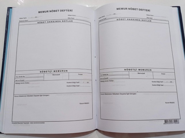 Memur Nöbet Defteri Ciltli Memur Nöbet Defteri Ciltli