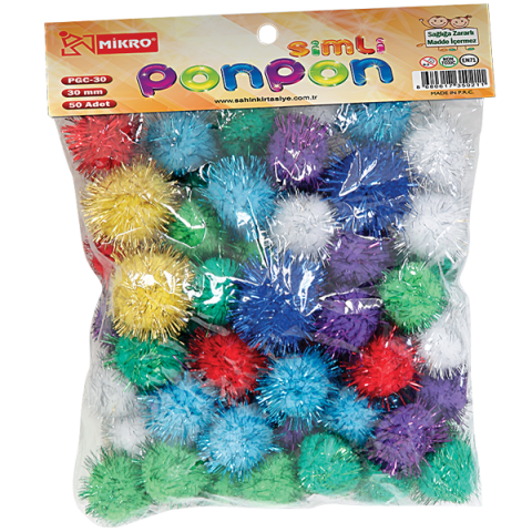 Mikro Simli Ponpon (10 Mm & 50 Adet )