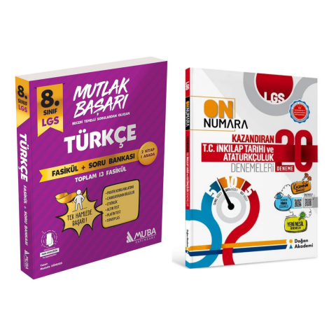 Muba Yayınları 8.sınıf Mutlak Başarı Türkçe Fasikül & Doğan Akademi Lgs On Numara Kazandıran T.c. İnkılap Tarihi Ve Atatürkçülük 20 Deneme