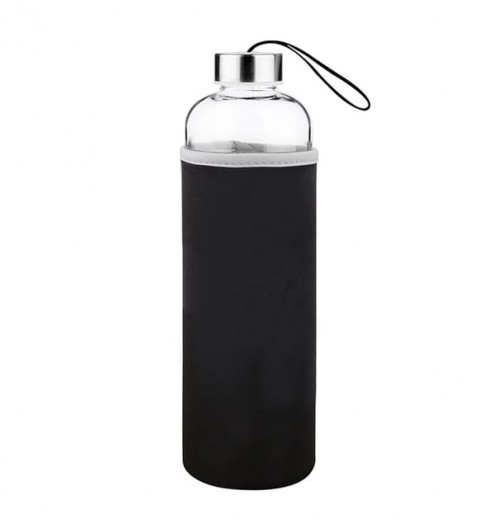 My Bottle 470 Ml  Siyah Peluşlu Cam Matara