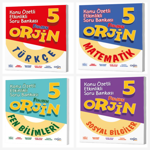 Orjin 5. Sınıf Türkçe & Matematik & Fen & Sosyal Soru Bankası